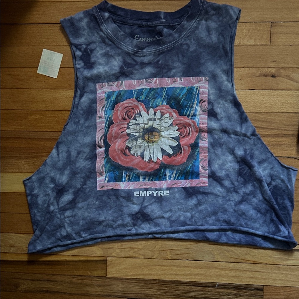 Empyre Floral Graphic Tie-Dye Muscle Tee